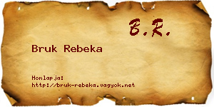 Bruk Rebeka névjegykártya